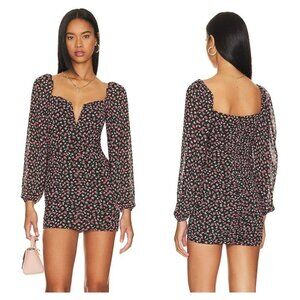 MORE TO COME Viviana Mini Dress Black Floral